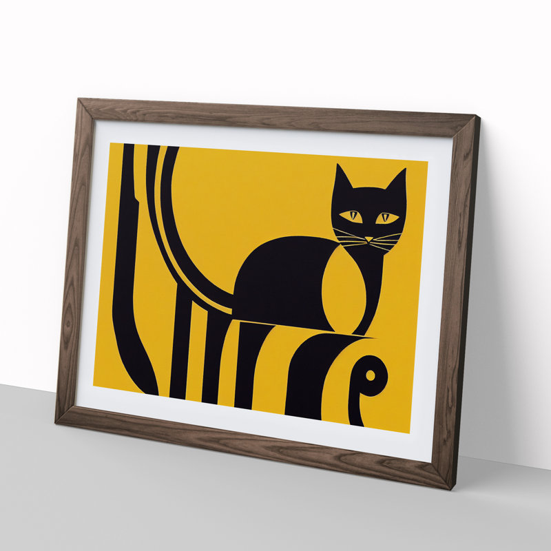 Cat Vol.4 Abstract - Framed Print, 46cm H x 64cm W x 2cm D, Walnut Framed