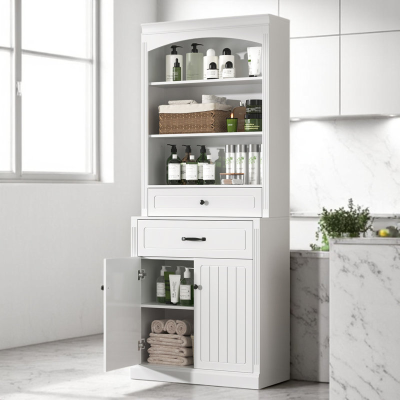 Armoire de rangement à 2 tiroirs avec tablettes réglables Lancaster