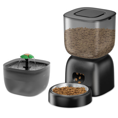 Distributeur automatique de nourriture pour chat avec fontaine à boire