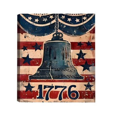 20×30 Inch Vintage Liberty Bell 1776 Canvas Wall Décor Independence Day