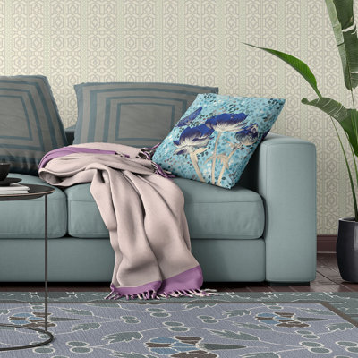 Coussin en simili suède avec housse amovible Peacock Pride