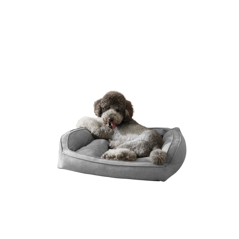 Medium Drizzle Gray Orthopedic Memory Foam Pet Sofa Bed