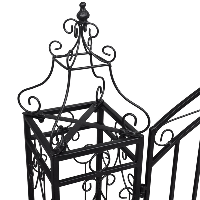 122cm W x 20.5cm D Iron Arbour Gate with Gate in Black