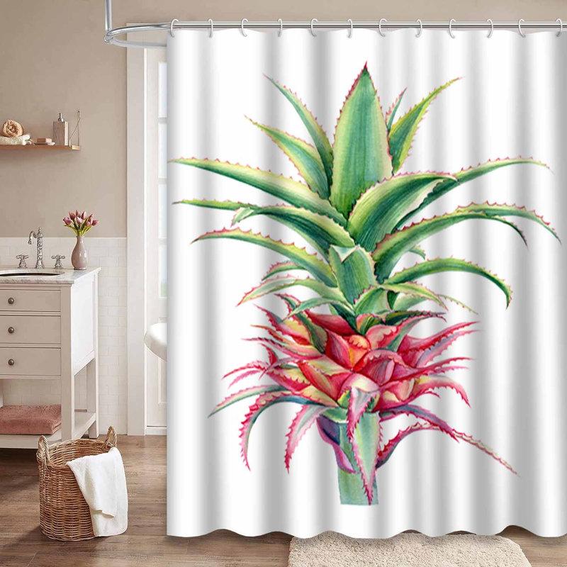 Ananas rose, aquarelle, arbre, noix de coco, banane, art, branche, botanique, 12 crochets, L 72 po x l 72 po