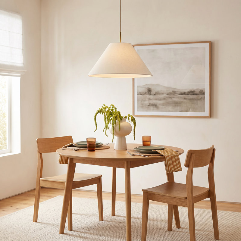 Finley 1-Light Adjustable Length Poly-Blend Single Pendant, White