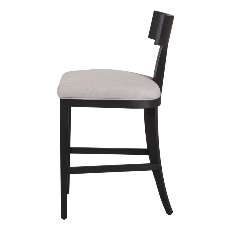 Atheena Upholstered Counter Stool with Solid Wood Frame, Black