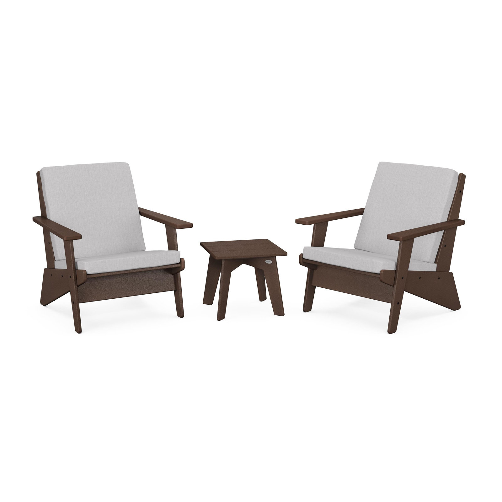 POLYWOOD® Riviera 2-Person Patio Seating Group, Mahogany, Granite