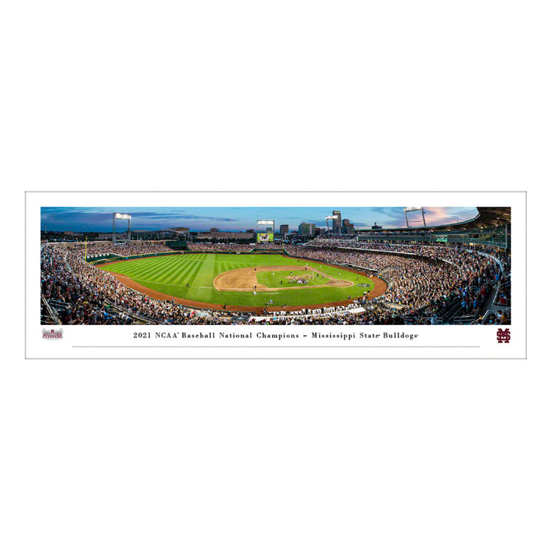 «Mississippi State, 2021 College World Series Champions», reproduction panoramique, H 13,5 po x l 40 po x P 1,125 po, Papier
