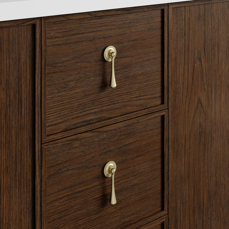Kinnsden 72" W Double Vanity w/ FreePower Wireless Charger, Sable Oak, Siberian Silestone