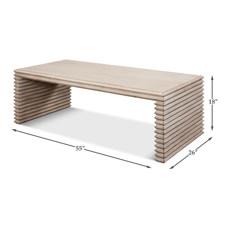 Solid Wood Coffee Table, Stone Gray