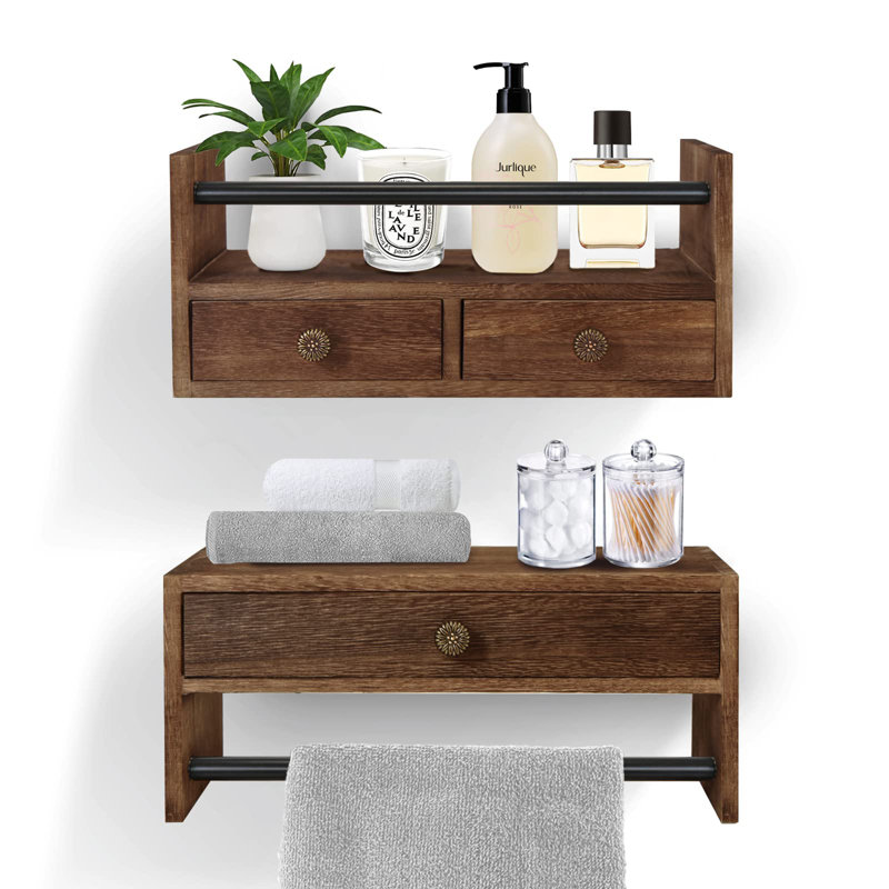 2 Piece Accent Shelf, Brown