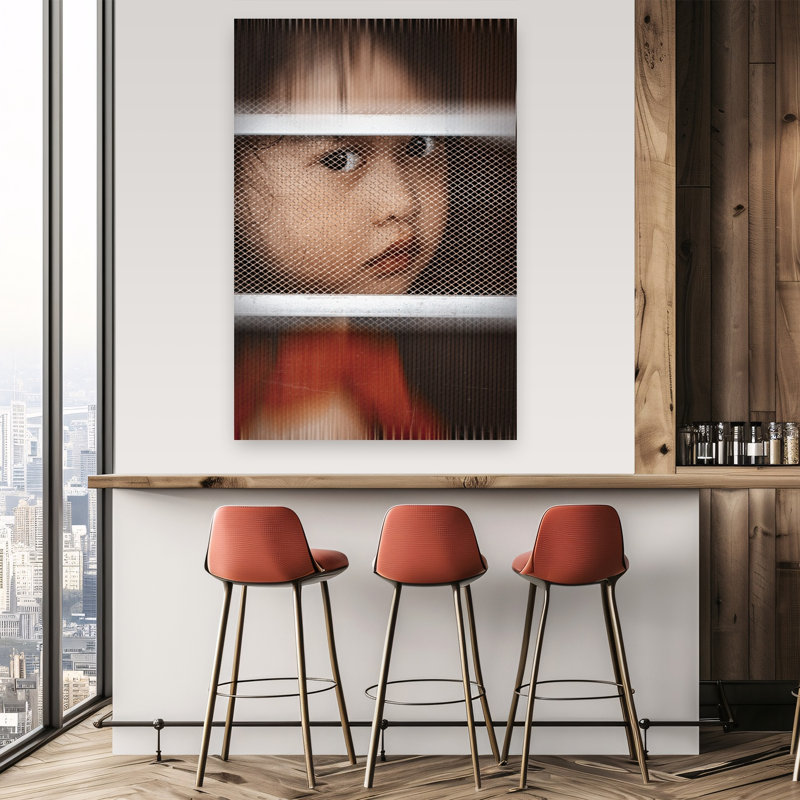 Child'S Gaze Through Mesh Abstract Contemporary Wall Art Print by Andi Halil - Print, 152.4cm H x 101.6cm W
