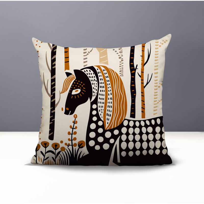 Coussin carré intérieur / extérieur noko, Orange, Carré 19 po