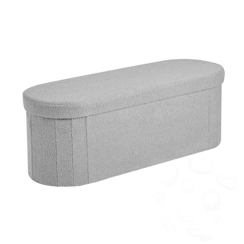 Banc ovale rembourré avec espace de rangement
