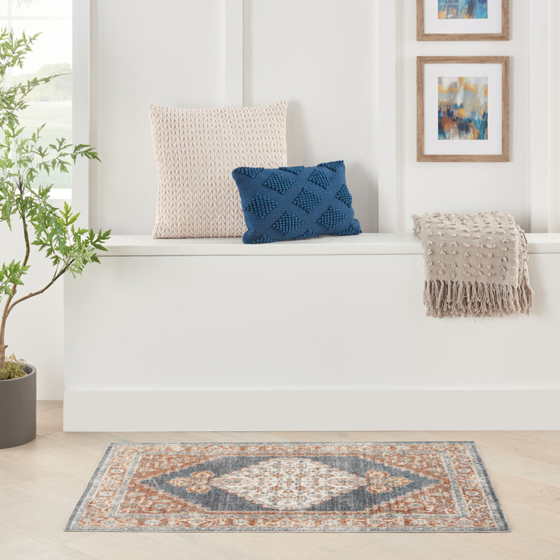 Tapis multicolore lavable à la machine Makalyn, Rectangle 2 pi 2 po x 4 pi