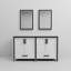 Meuble-lavabo double l 60 po x P 22 po avec plateau blanc et miroirs 22 po Ziva-1614013633-1703737236