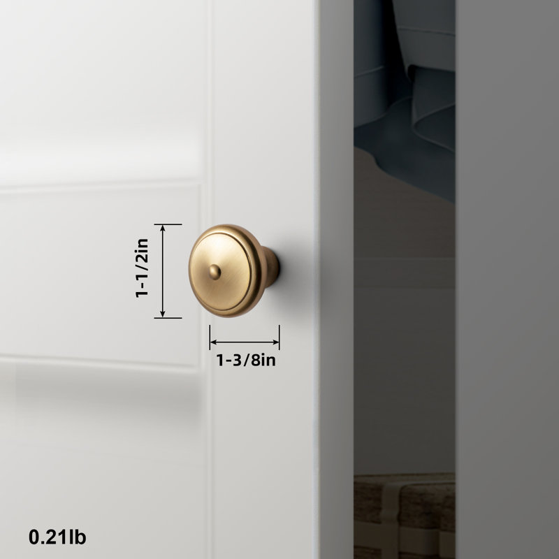 1.4" Diameter Solid Mushroom Knob, Champagne Bronze