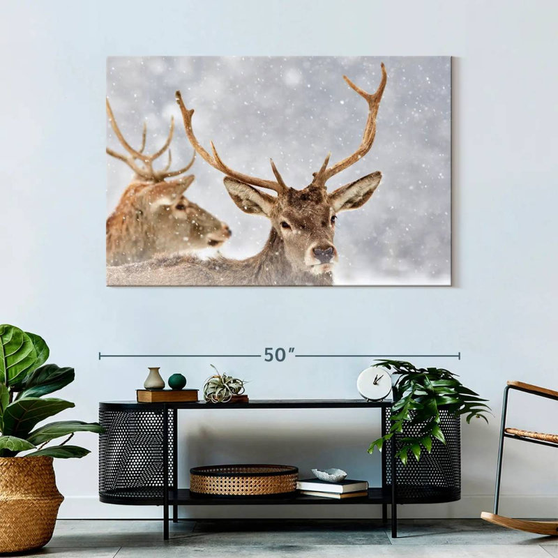 Cerf rouge d'hiver Brampt, H 32 po x l 48 po