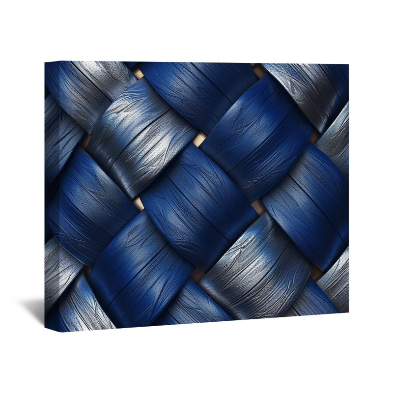 "Tressage" sur toile, H 11 po x l 14 po x P 3 po