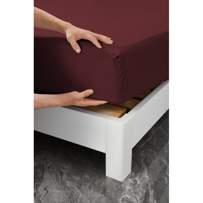 Ensemble de draps en rayonne , Bourgogne, Ensemble de draps pour taille de lit très grand d