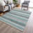 Machine Washable Indoor/Outdoor Xhevrie Teal Rug-189511143