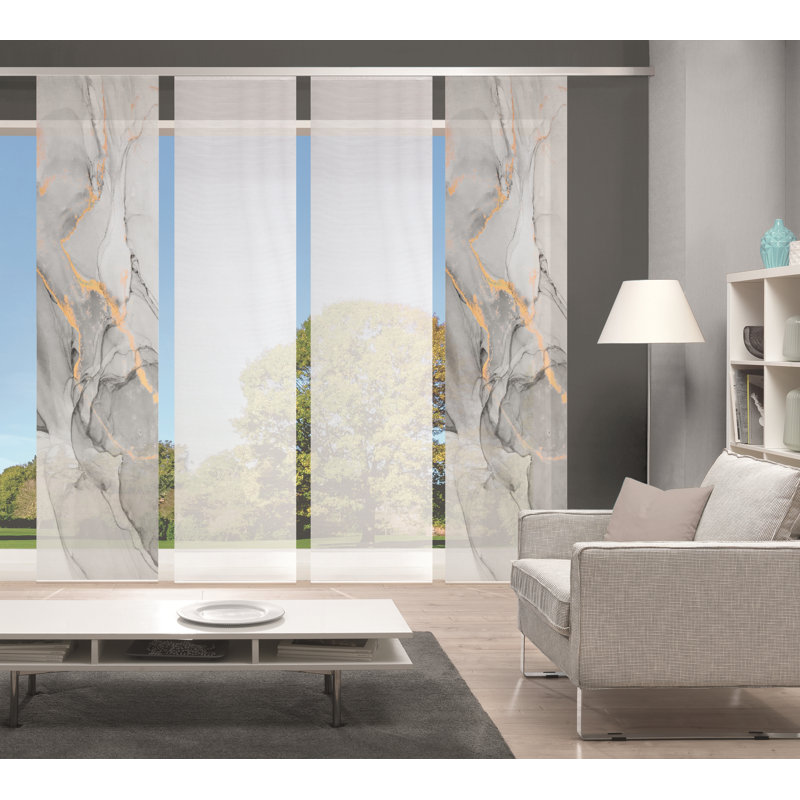 Patria Track Insert Semi Sheer Sliding Panel, Grey