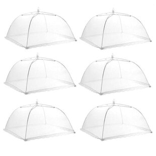 Umbrella Food Cover 6pcs Large Pop-Up Mesh Screen Food Cover Tent Umbrella  Reusable and Collapsible Outdoor Picnic Food Covers Mesh Food Cover Net 