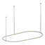 60" Brass Oval Shower Rod Enclosure with Ceiling Supports-68509897