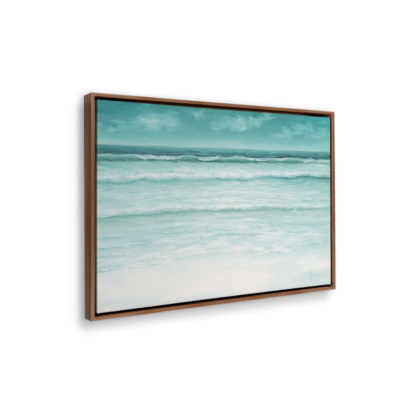 «White Sand, Blue Water» par Georgia Janisse, reproduction d'art, L 40 x H 30, Toile avec cadre, Brun