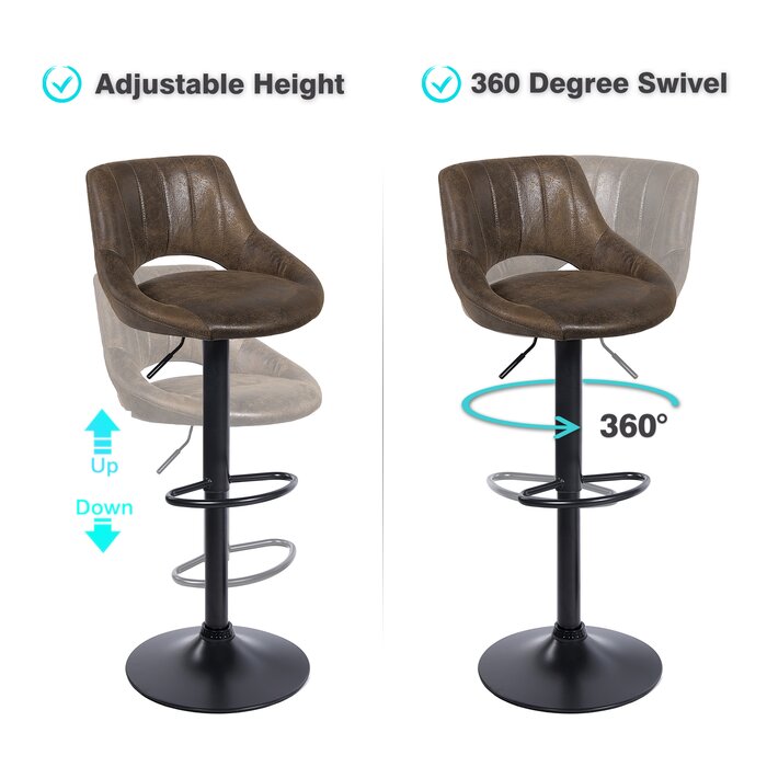 Foundry Select Newville Swivel Adjustable Height Stool & Reviews | Wayfair
