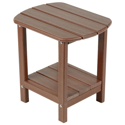 HDPE Double Patio Side Table for Patio, Deck, Porch