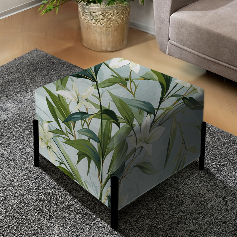 Bambou tropical Zen I - repose-pieds carré tropical