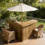 Table de bar en bois clair avec fabrication en bois manufacturé et tablette intégrée pour les bars à domicile Îlots de cuisine et petits espaces de vie