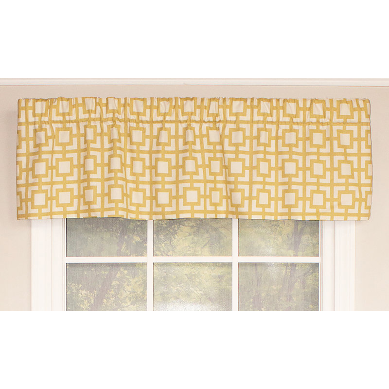 Lodge Cotton Blend Geometric Tailored Window Valance
