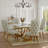 White Leather And Gold Button Dining Chairs With Metal Legs Set Of 4