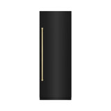 ZLINE Autograph 30 in. Column Refrigerator with Graphite Gray Interior and Champagne Bronze Accents