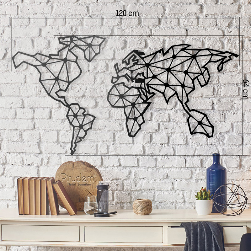 Stylish Decorative Metal Wall Accessory, Black, 47.2 x 25.2 inches | 100% Metal Construction, Thickness: 0.08 inches | Easy Wall Mount Design | Perfect for Modern Home Décor & Unique Accent Pieces
