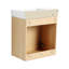 Meuble-lavabo de salle de bain avec lavabo en céramique, 2 portes à fermeture douce, meuble-lavabo autoportant, contreplaqué-112367370