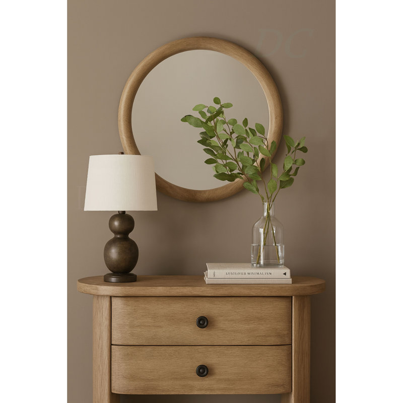 Miroir rond English Oak