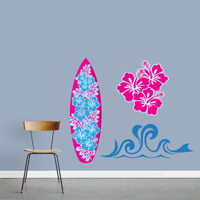 Décalcomanie murale à imprimé rose