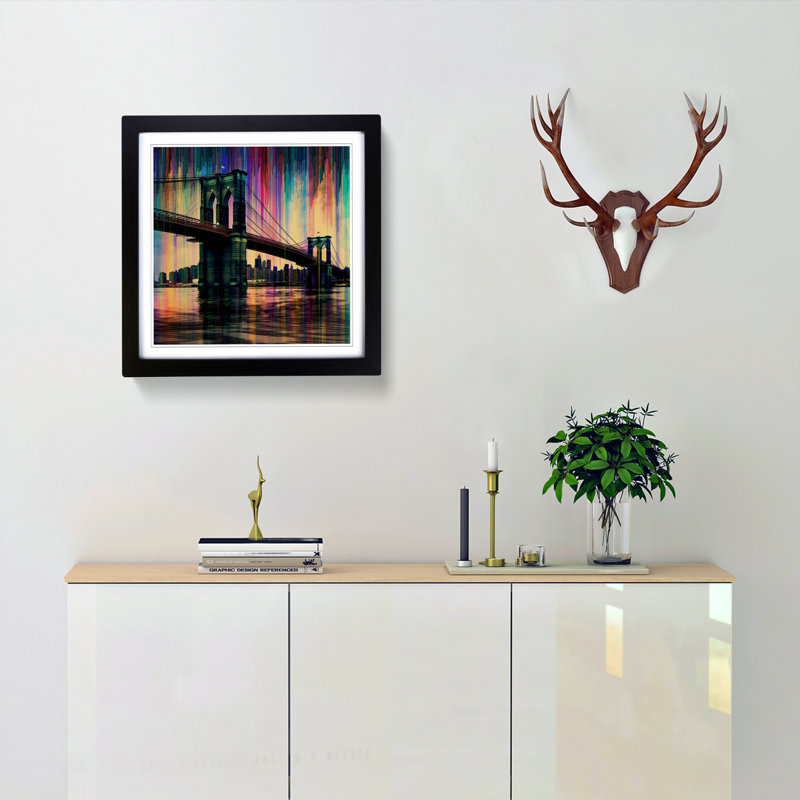 Single Picture Frame Print on Wood, Black