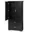 Grande armoire de rangement pour salle de bain avec deux portes, tiroirs, tablettes réglables et panneau de fibres à densité moyenne-1315737269