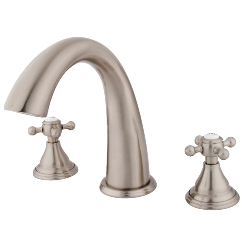 Robinet de baignoire romaine à fixation sur plateau à poignées doubles Vintage, Chrome poli