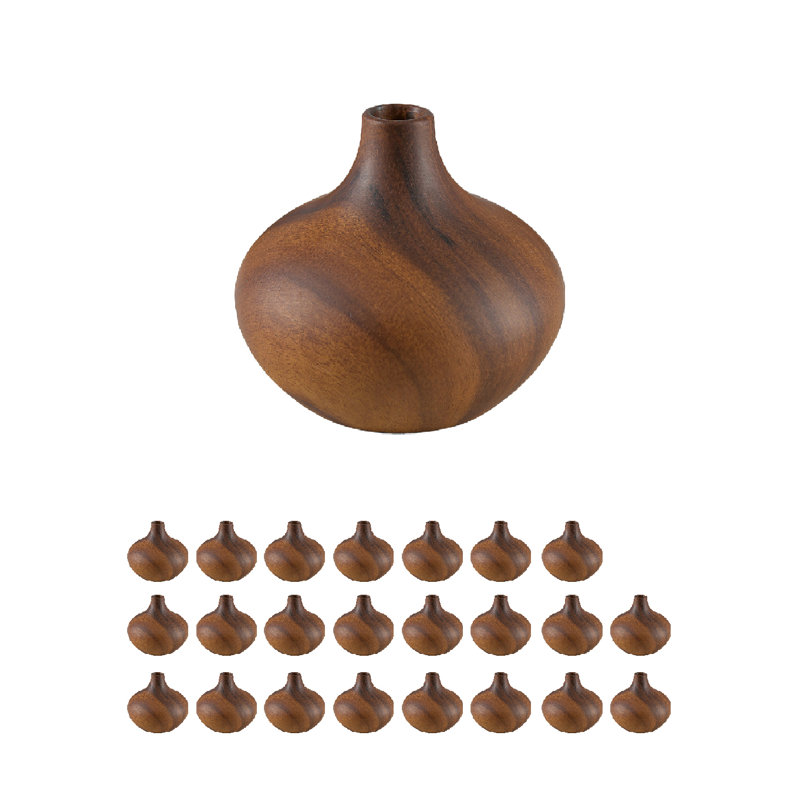  Vase en céramique à aspect bois, vase décoratif pour tige simple, décoration de maison, de mariage, de bureau, de café, 4,5 po de diamètre et 4 po de hauteur, paquet de 24