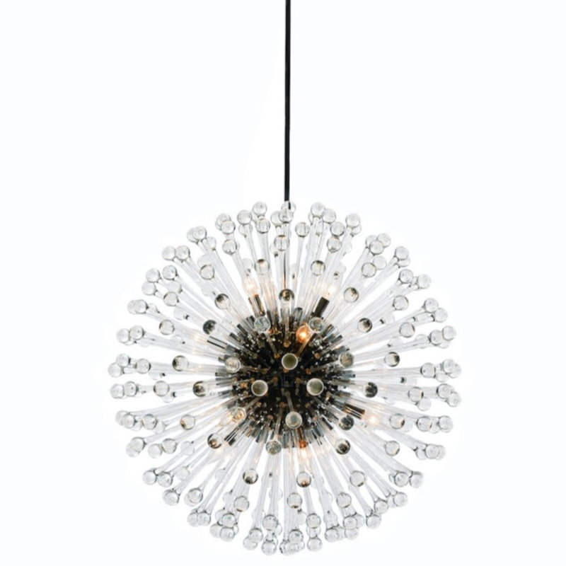Lustre à 12 lumières, Bronze huilé, H 36 po x l 30 po x P 30 po