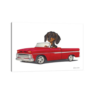 " Dachshund Red Car " by Danny Gordon