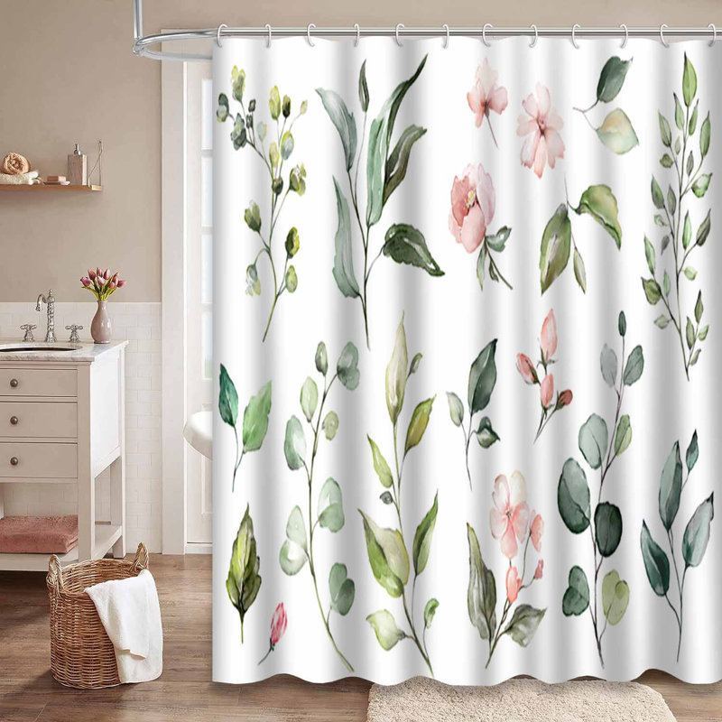 Rideau de douche imperméable avec 12 crochets Big Watercolor Wildflowers, L 72 po x l 72 po