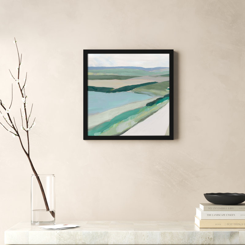 Fields Of Green I by Ian C, Satin Black Framed, 17" H x 17" W x 1.25" D