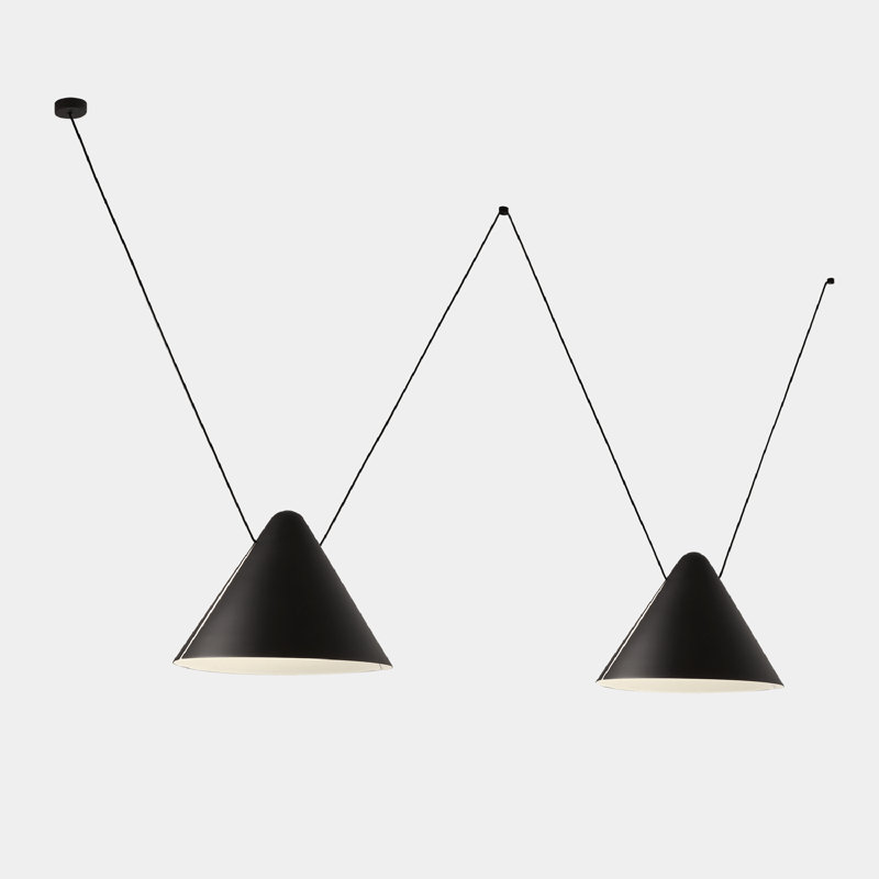 Super Attic 2 - Light Black Cone Pendant, 88.63" H x 78.75" W x 17.75" D