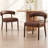 Modern Upholstered Side Dining Chairs With Curved Backrest, With Solid Wood Frame, For Dining Room/Living Room-963464383-963464376